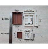 "Kitchen tray, style 1, with heart", 1:6, 1:12 scale clay cutters or FULL set