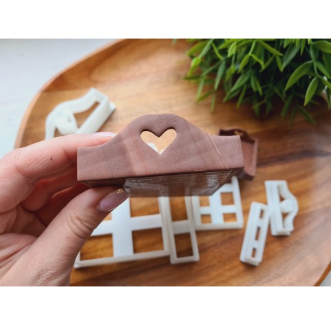 "Kitchen tray, style 1, with heart", 1:6, 1:12 scale clay cutters or FULL set