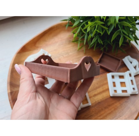"Kitchen tray, style 1, with heart", 1:6, 1:12 scale clay cutters or FULL set