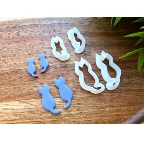 "Cat, style 1", set of 4 cutters, one clay cutter or FULL set