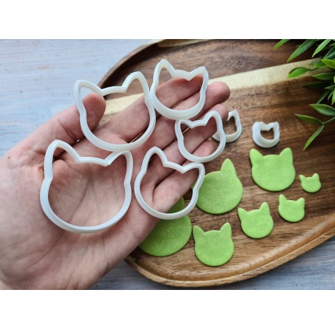 "Cat, style 2", set of 7 cutters, one clay cutter or FULL set