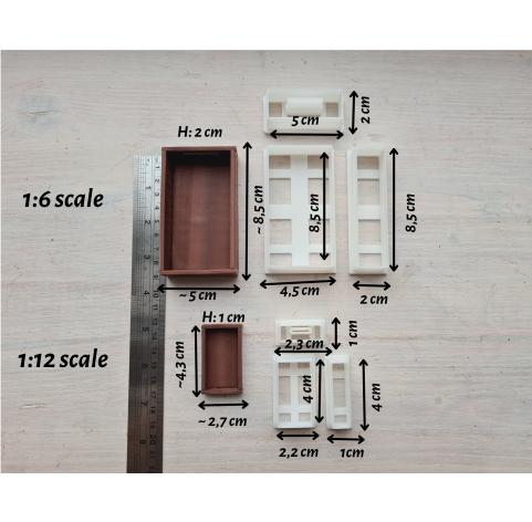 "Kitchen tray, style 3, modern", 1:6, 1:12 scale clay cutters or FULL set