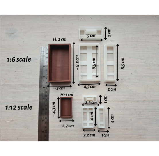 "Kitchen tray, style 3, modern", 1:6, 1:12 scale clay cutters or FULL set