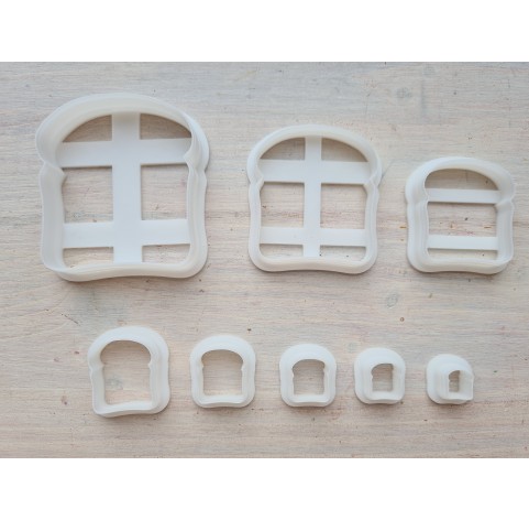 "Toast slice", set of 8, cutters one clay cutter or FULL set