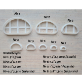 "Bread slice", set of 8, cutters one clay cutter or FULL set