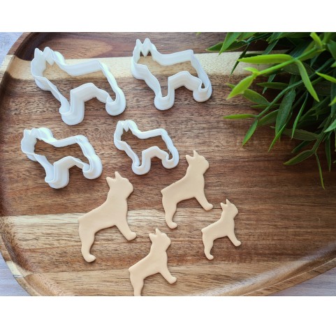 "French bulldog", set of 4 cutters, one clay cutter or FULL set