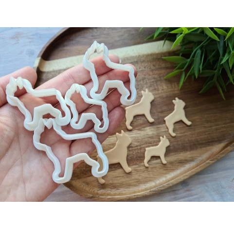 "French bulldog", set of 4 cutters, one clay cutter or FULL set