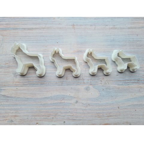 "French bulldog", set of 4 cutters, one clay cutter or FULL set