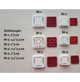 "Latvian signs, style 1",  set of 6 cutters, one clay cutter or FULL set