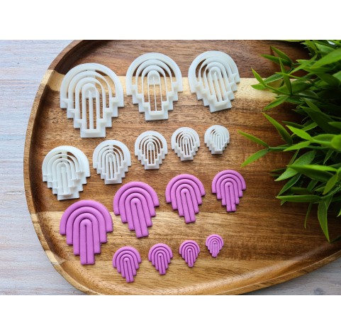 "Earring, style 1, arch", set of 8 cutters, one clay cutter or FULL set