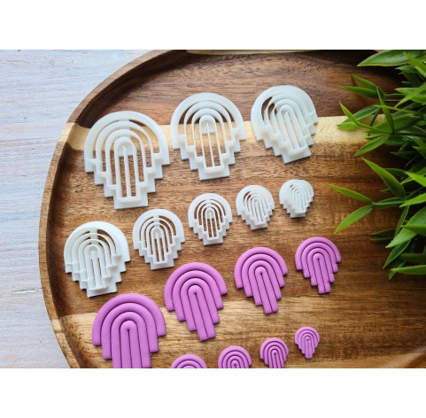 "Earring, style 1, arch", set of 8 cutters, one clay cutter or FULL set