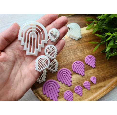 "Earring, style 1, arch", set of 8 cutters, one clay cutter or FULL set