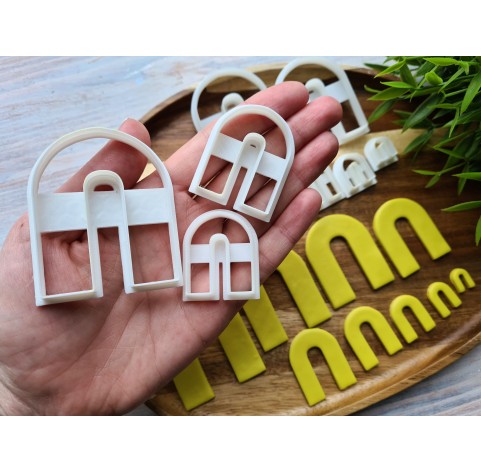 "Earring, style 2, arch", set of 9 cutters, one clay cutter or FULL set