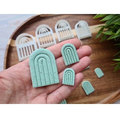 "Earring, style 3, arch", set of 7 cutters, one clay cutter or FULL set