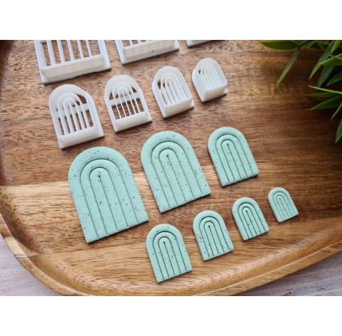 "Earring, style 3, arch", set of 7 cutters, one clay cutter or FULL set