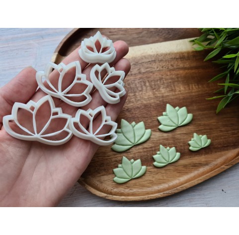 "Earring, style 7, lotus", set of 5 cutters, one clay cutter or FULL set