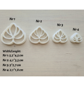 "Earring, style 9", set of 4 cutters, one clay cutter or FULL set