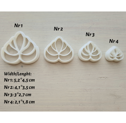 "Earring, style 9", set of 4 cutters, one clay cutter or FULL set