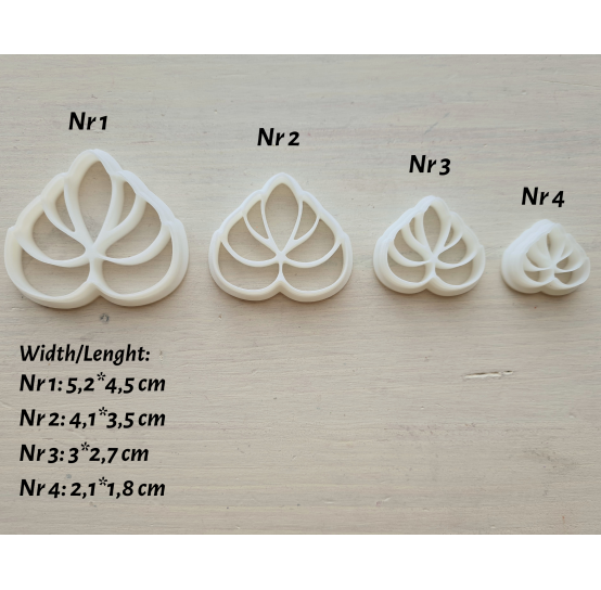 "Earring, style 9", set of 4 cutters, one clay cutter or FULL set