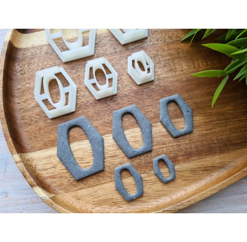 "Earring, style 11, chain", set of 5 cutters, one clay cutter or FULL set