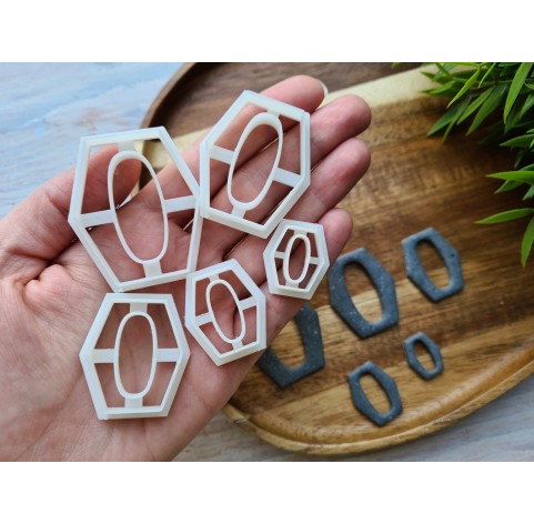 "Earring, style 11, chain", set of 5 cutters, one clay cutter or FULL set