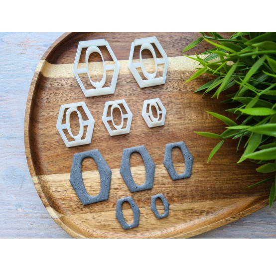 "Earring, style 11, chain", set of 5 cutters, one clay cutter or FULL set