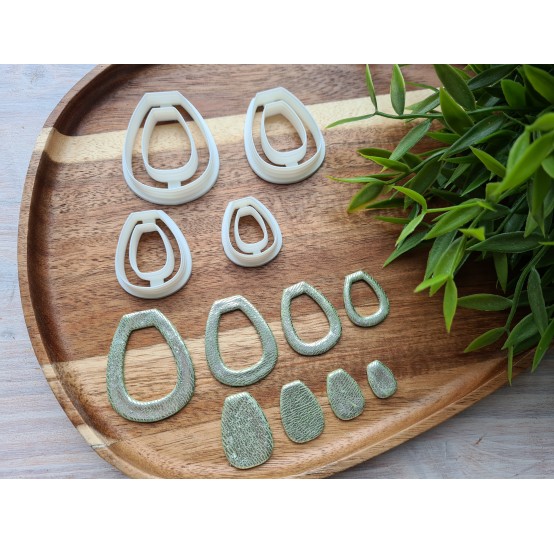 "Earring, style 12", set of 4 cutters, one clay cutter or FULL set