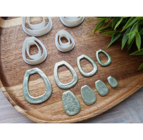 "Earring, style 12", set of 4 cutters, one clay cutter or FULL set