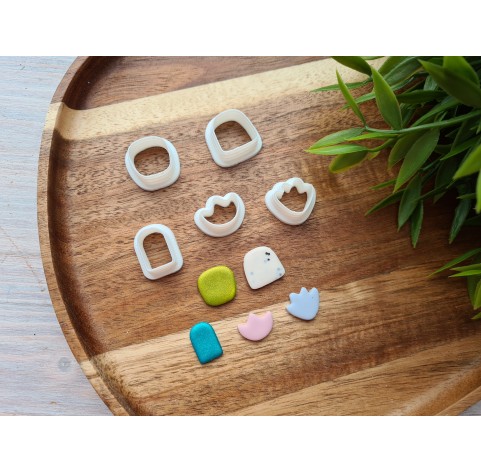 "Earring, style 15", set of 5 cutters, one clay cutter or FULL set