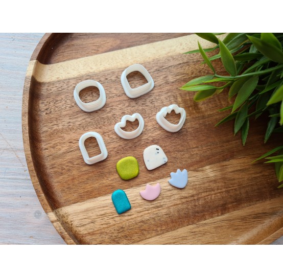 "Earring, style 15", set of 5 cutters, one clay cutter or FULL set