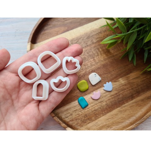 "Earring, style 15", set of 5 cutters, one clay cutter or FULL set