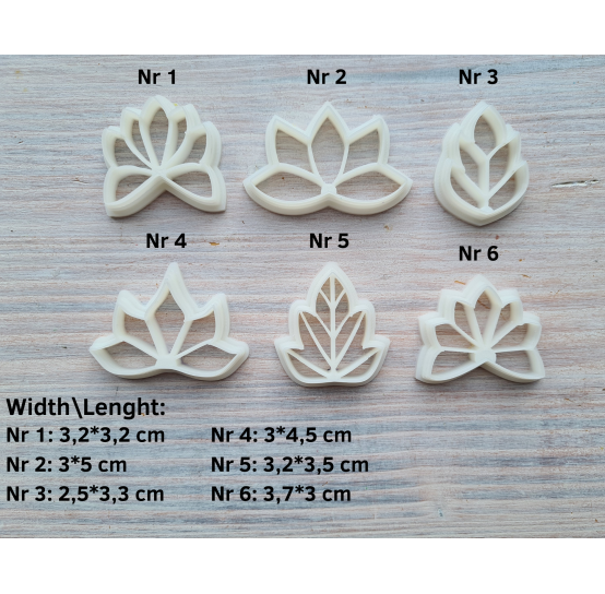 "Earring, style 17", set of 6 cutters, one clay cutter or FULL set