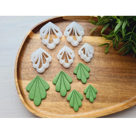 "Earring, style 19, relief flower,", set of 5 cutters, one clay cutter or FULL set