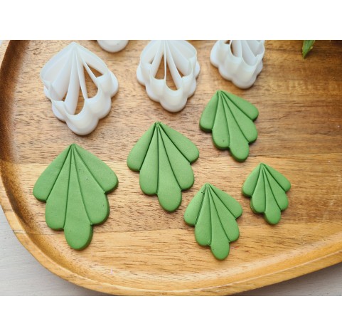 "Earring, style 19, relief flower,", set of 5 cutters, one clay cutter or FULL set