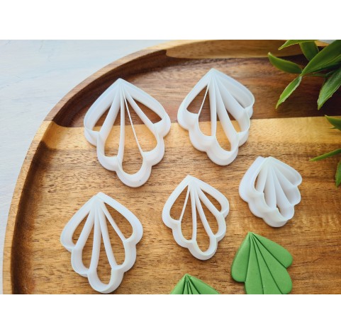 "Earring, style 19, relief flower,", set of 5 cutters, one clay cutter or FULL set