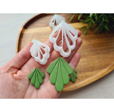 "Earring, style 19, relief flower,", set of 5 cutters, one clay cutter or FULL set