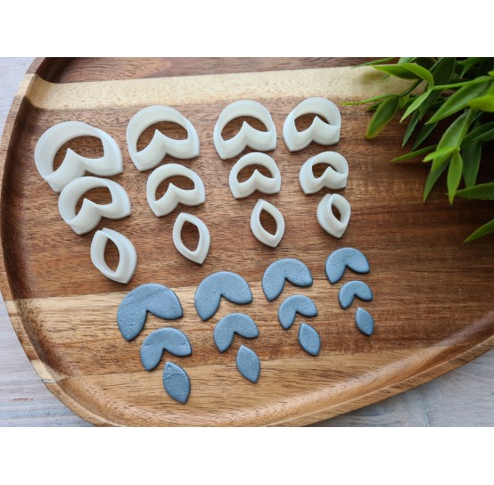 "Earring, style 20, 3 parts", set of 4 cutters, one clay cutter or FULL set