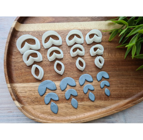 "Earring, style 20, 3 parts", set of 4 cutters, one clay cutter or FULL set