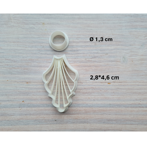 "Earring, style 10, scallop, 2 parts set"