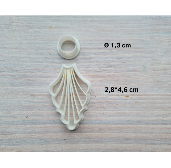 "Earring, style 10, scallop, 2 parts set"