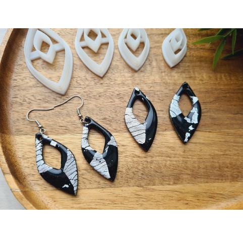 "Earring, style 25", set of 4 cutters, one clay cutter or FULL set