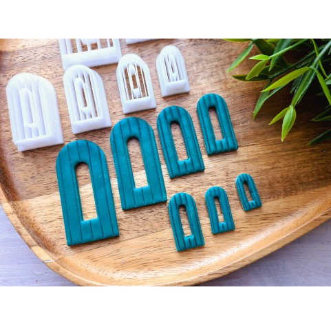 "Earring, style 26, arch", set of 7 cutters, one clay cutter or FULL set