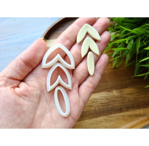 "Earring, style 13, 3 parts", set of 3 cutters, one clay cutter or FULL set