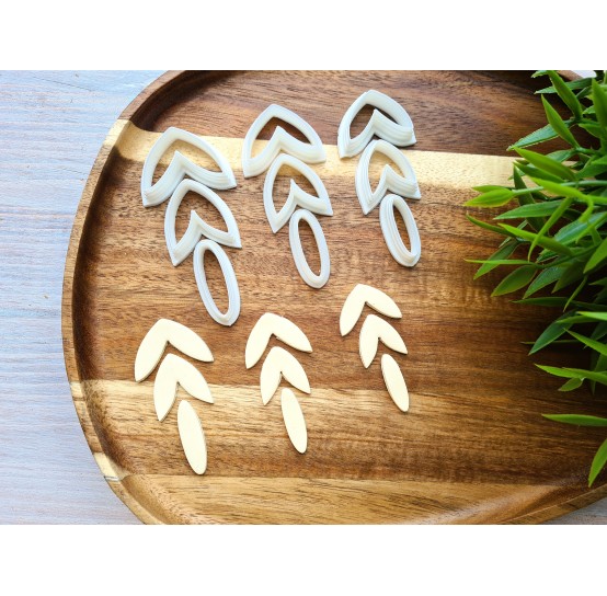 "Earring, style 13, 3 parts", set of 3 cutters, one clay cutter or FULL set