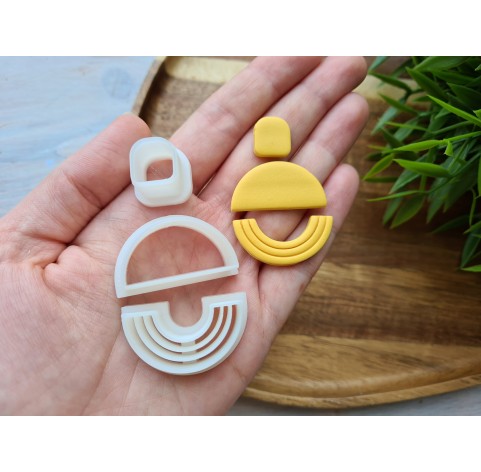 "Earring, style 16, 3 parts", set of 4 cutters, one clay cutter or FULL set