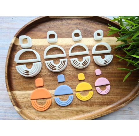 "Earring, style 16, 3 parts", set of 4 cutters, one clay cutter or FULL set