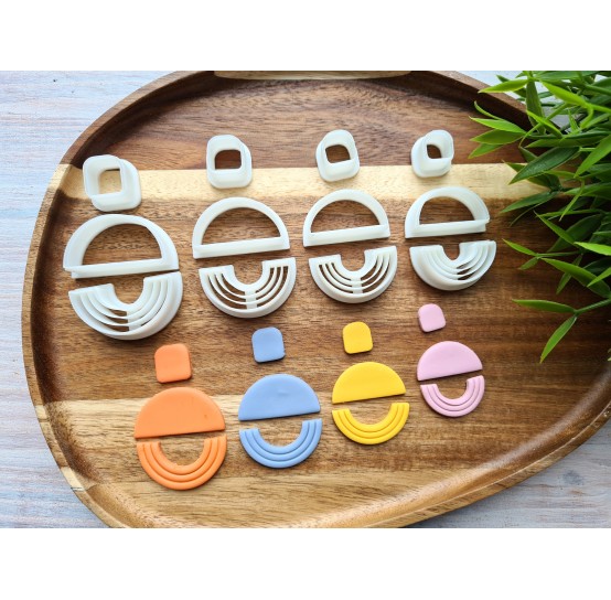 "Earring, style 16, 3 parts", set of 4 cutters, one clay cutter or FULL set