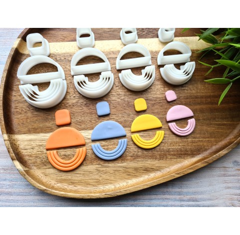 "Earring, style 16, 3 parts", set of 4 cutters, one clay cutter or FULL set