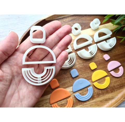 "Earring, style 16, 3 parts", set of 4 cutters, one clay cutter or FULL set