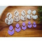"Earring, style 31, 2 parts", set of 5 cutters, one clay cutter or FULL set
